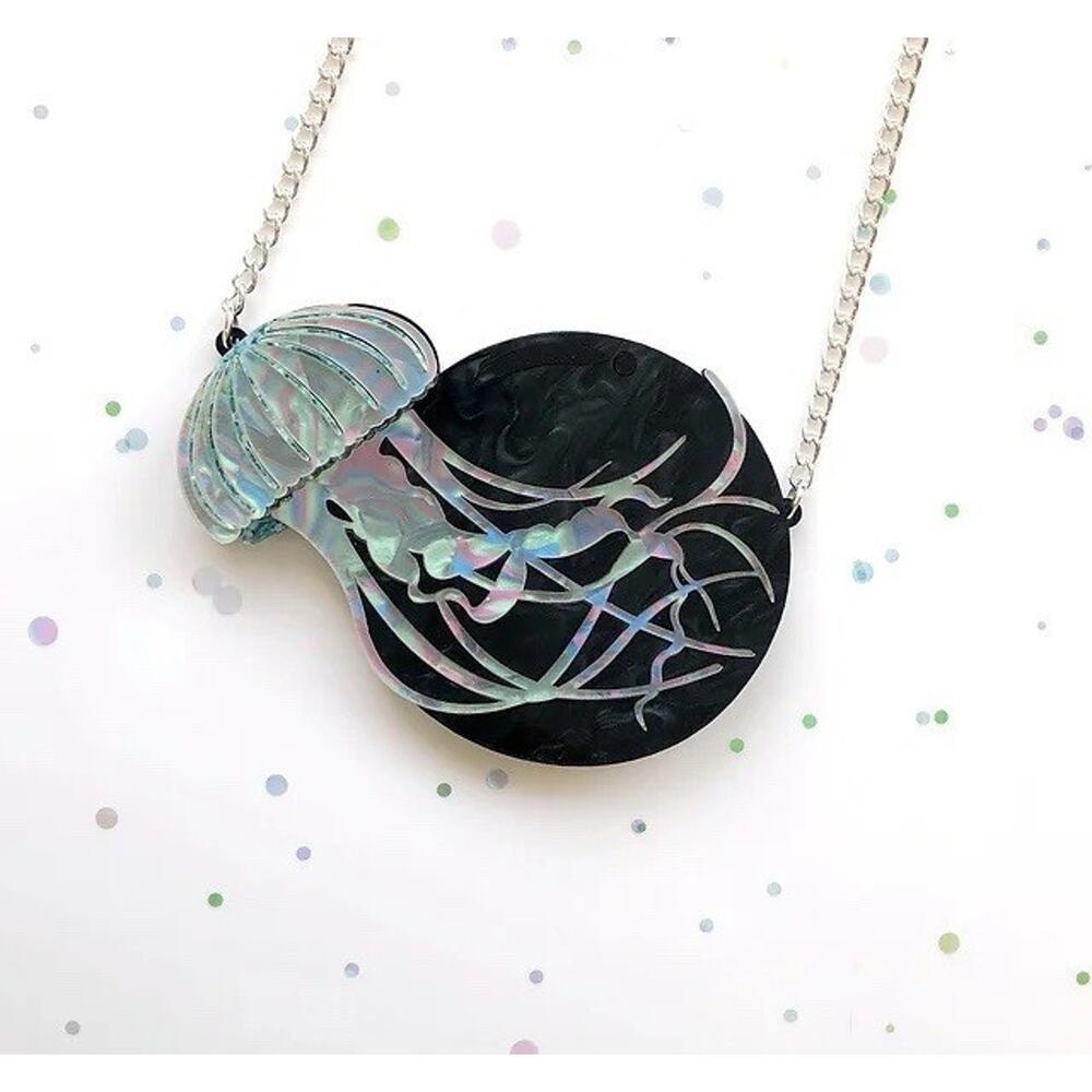 Deer Arrow Jelly Fish Jellyfish Necklace - 12 Made Limited Edition Iridescent